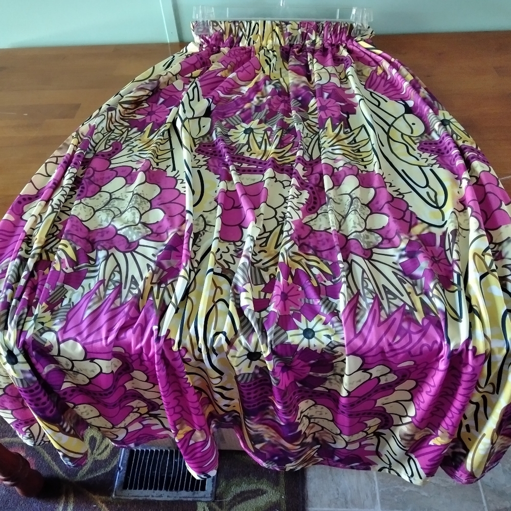 Pink yellow and black maxi skirt